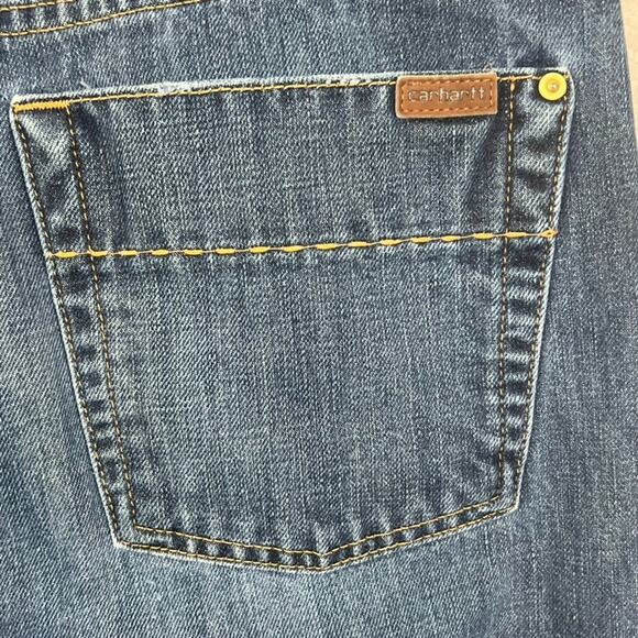 Carhartt Jeans Men's 30x32 Dark Wash Relaxed Fit Bootcut Denim B310 DRT - Picture 4 of 12